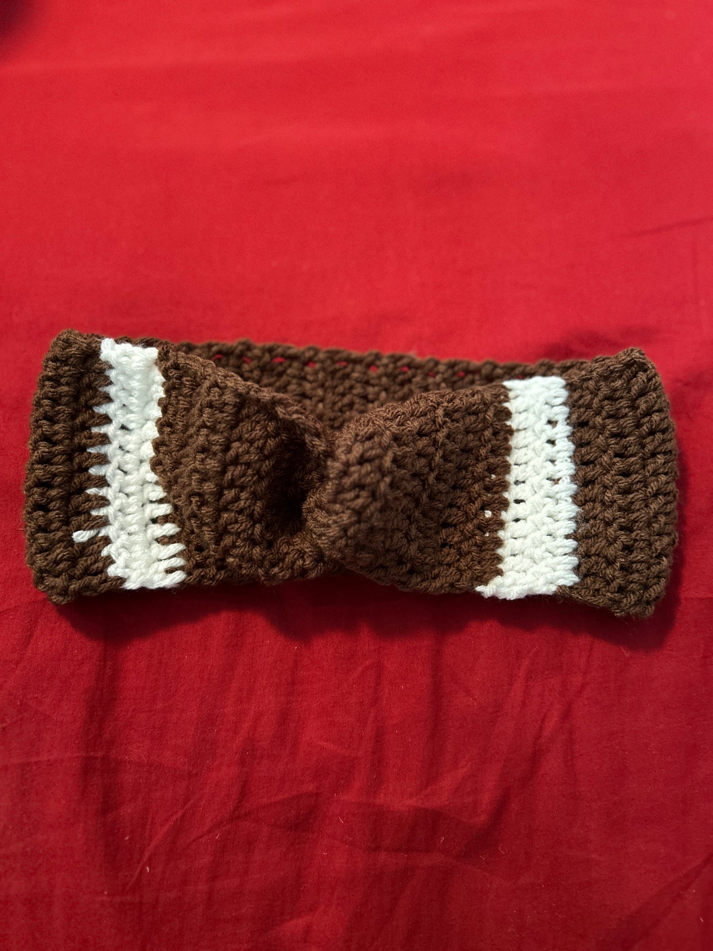 Crocheted Twisty Football Headband