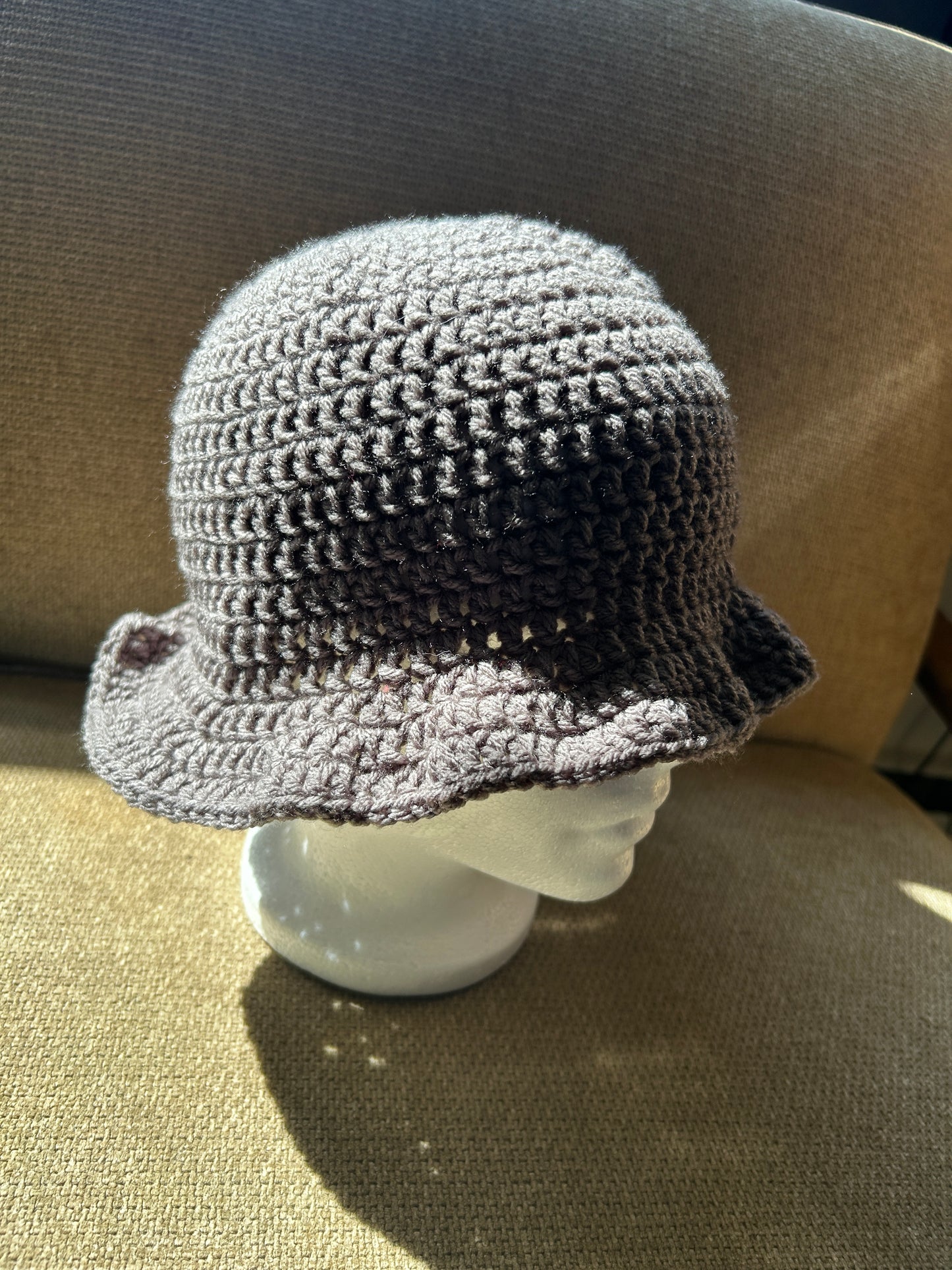 Crocheted bucket hat