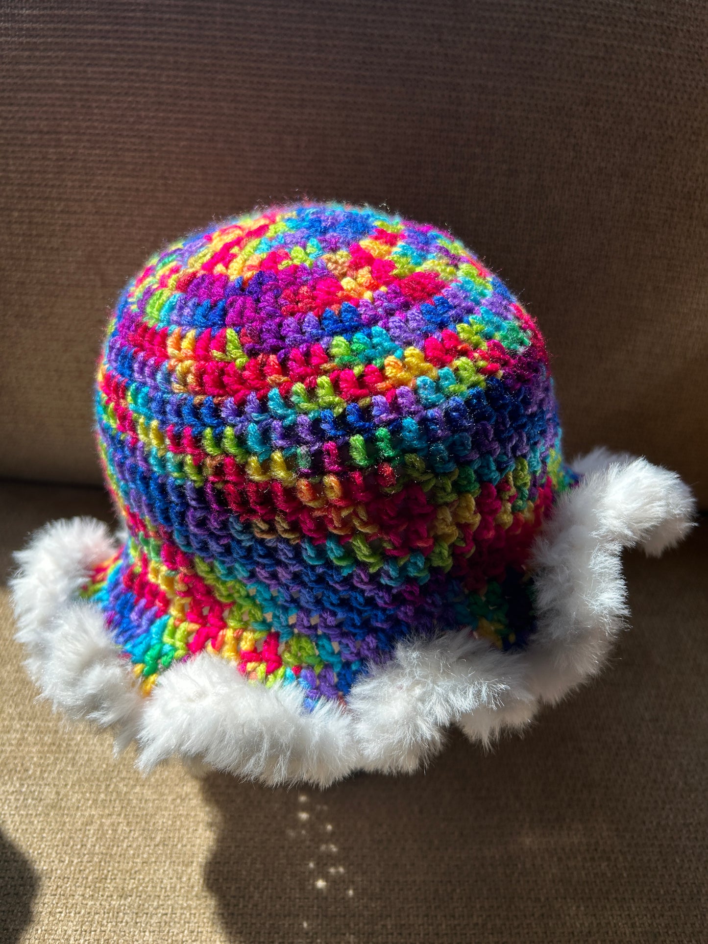 Crocheted bucket hat