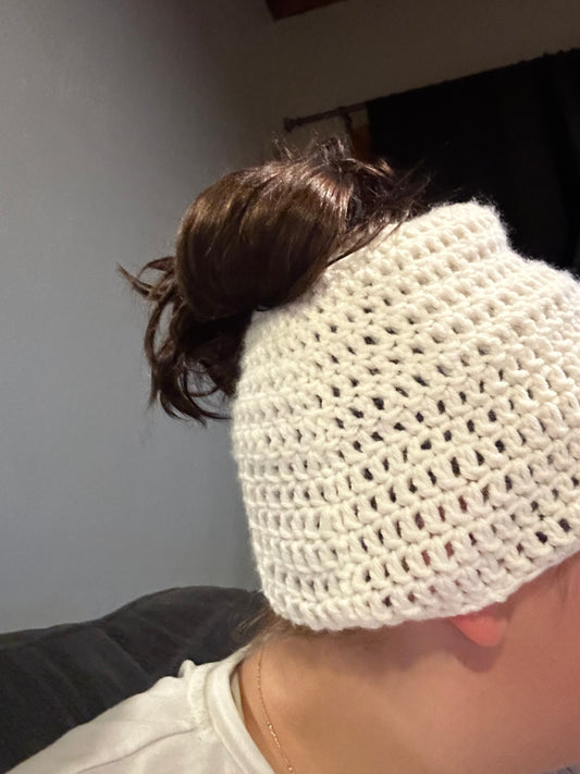 Crocheted Ponytail Hat