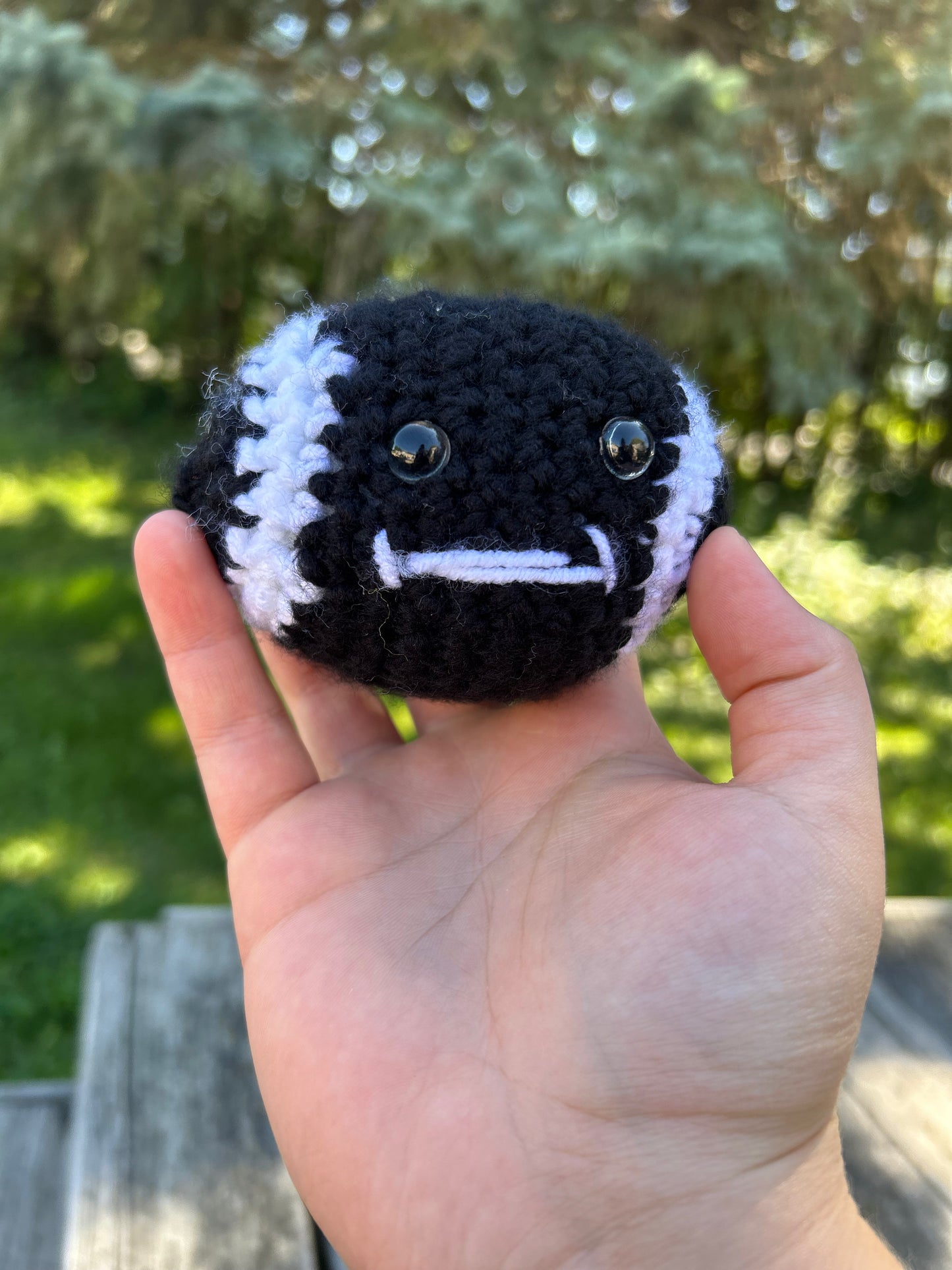 Crocheted mini footballs