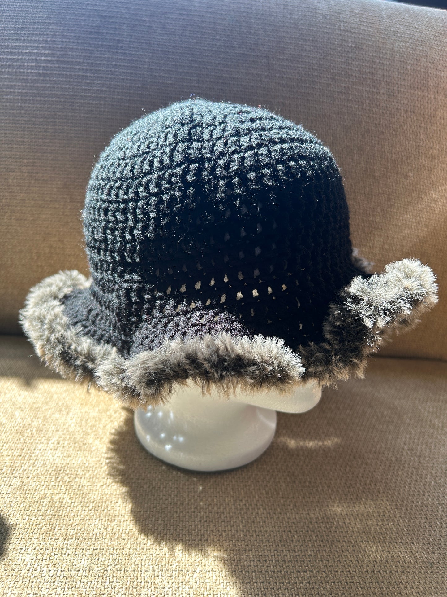 Crocheted bucket hat