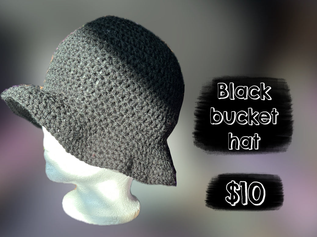 Crocheted bucket hat