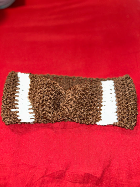 Crocheted Twisty Football Headband