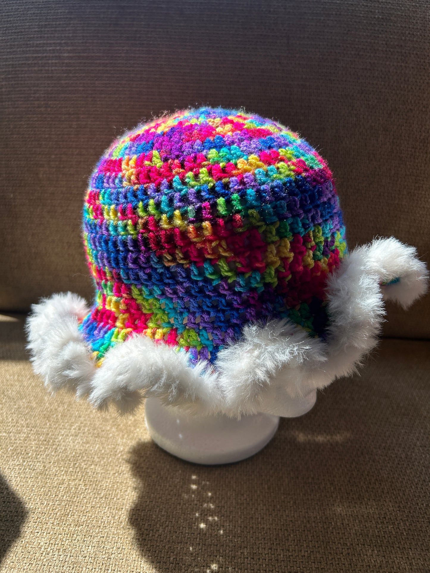 Crocheted bucket hat