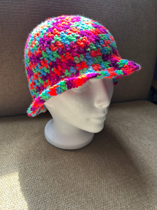 Crocheted bucket hat