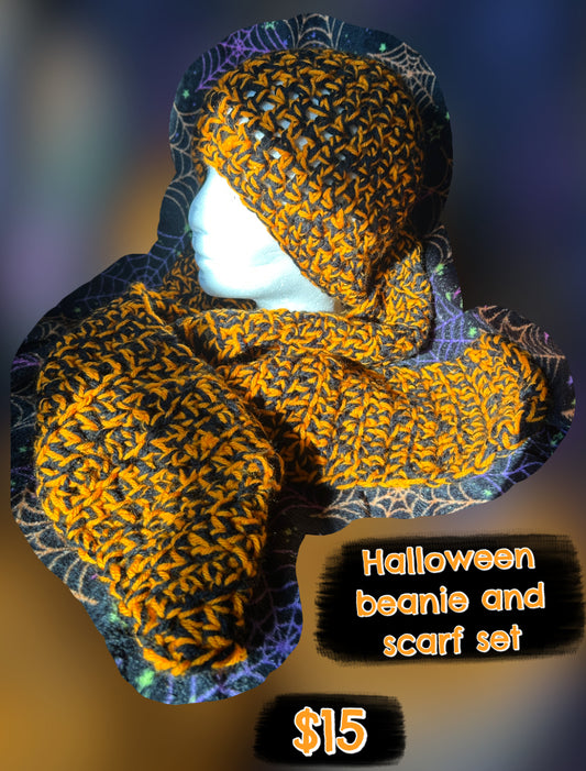 Crocheted Beanie & Scarf set