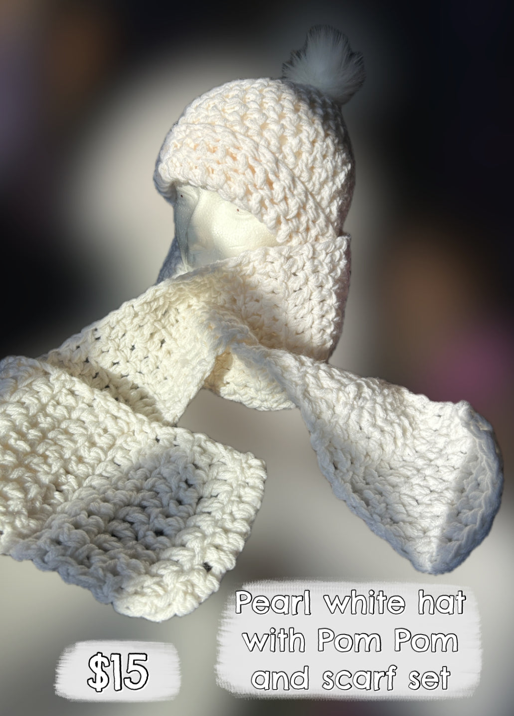 Crocheted Beanie & Scarf set