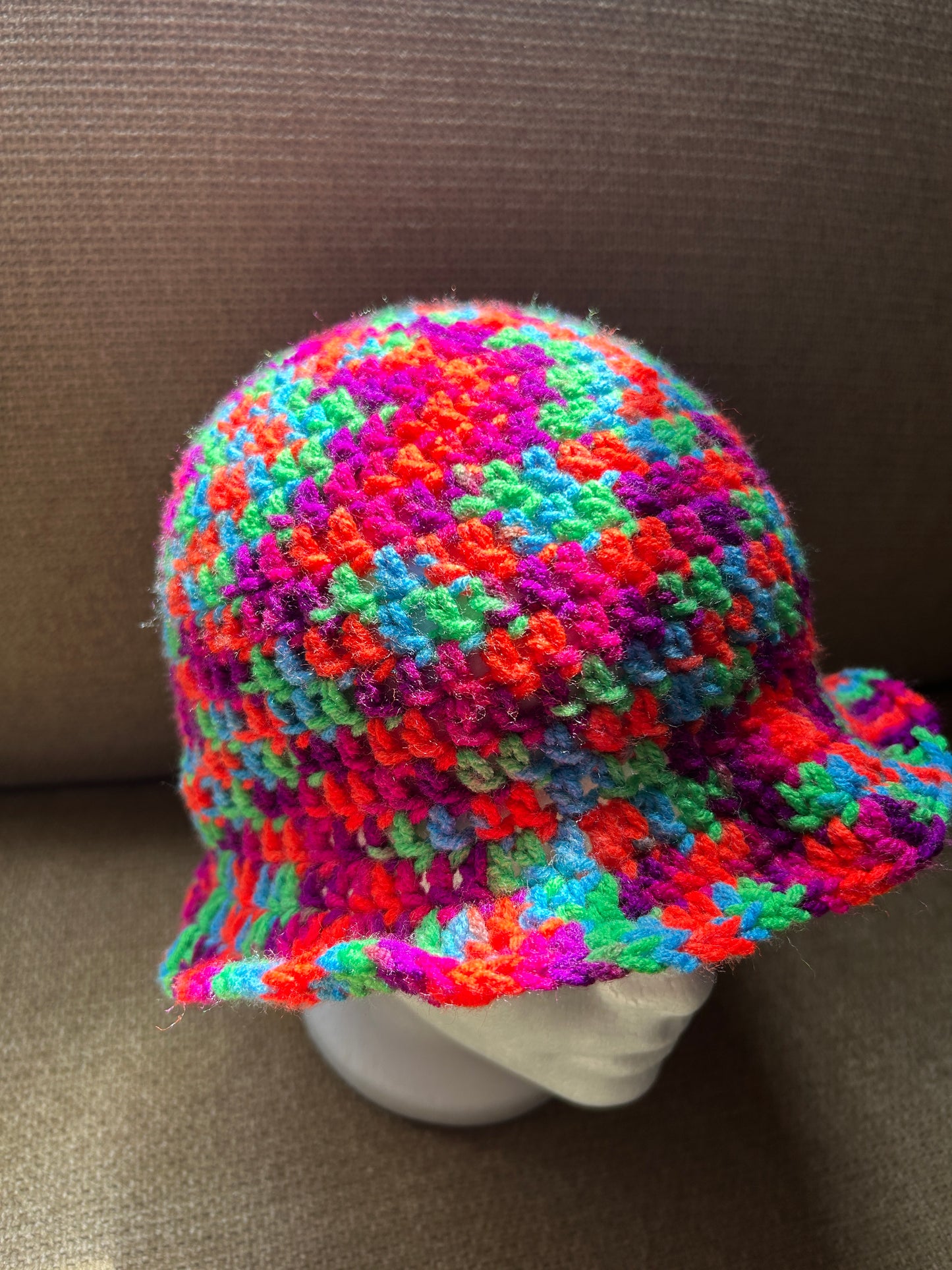 Crocheted bucket hat