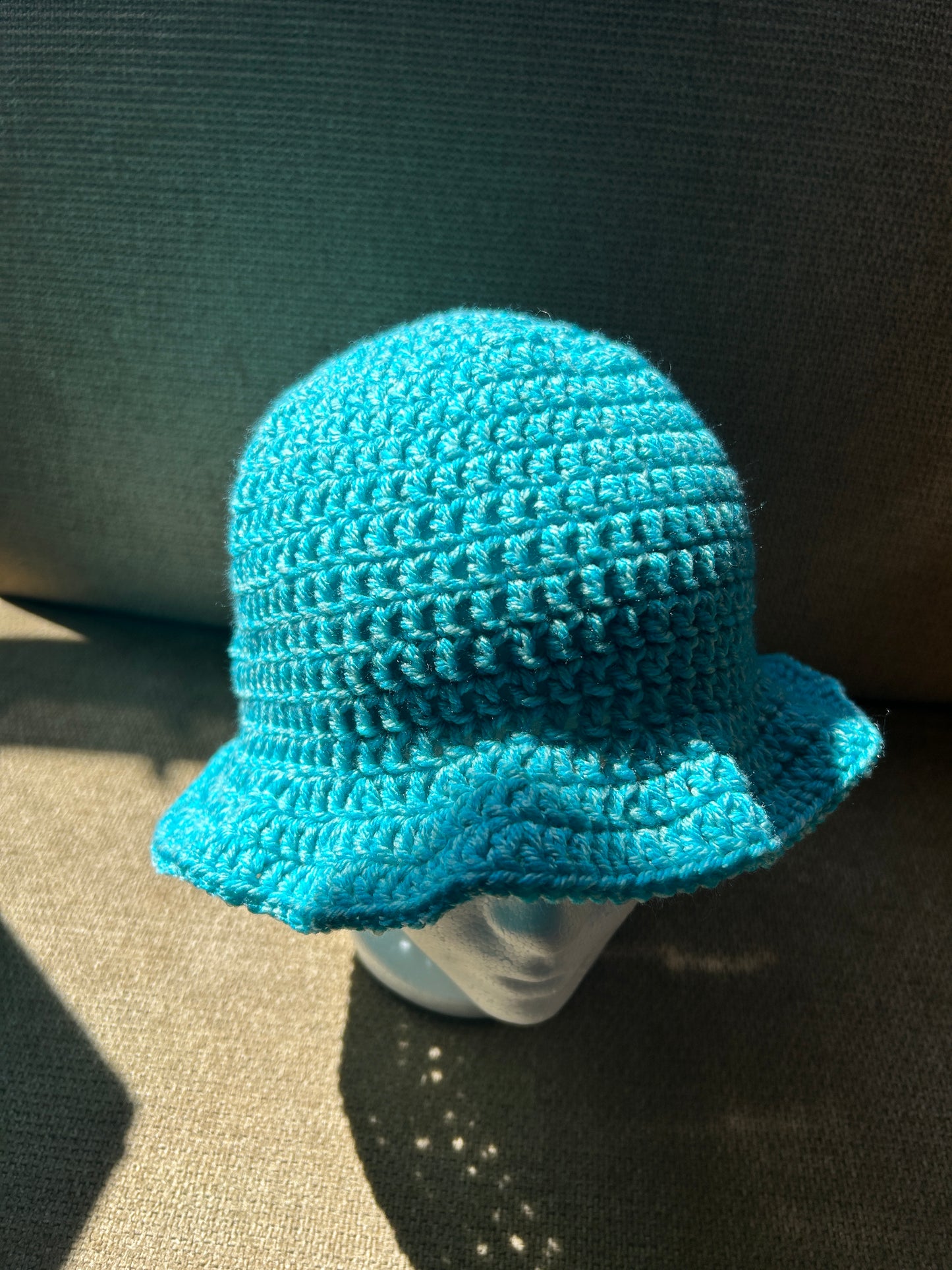 Crocheted bucket hat