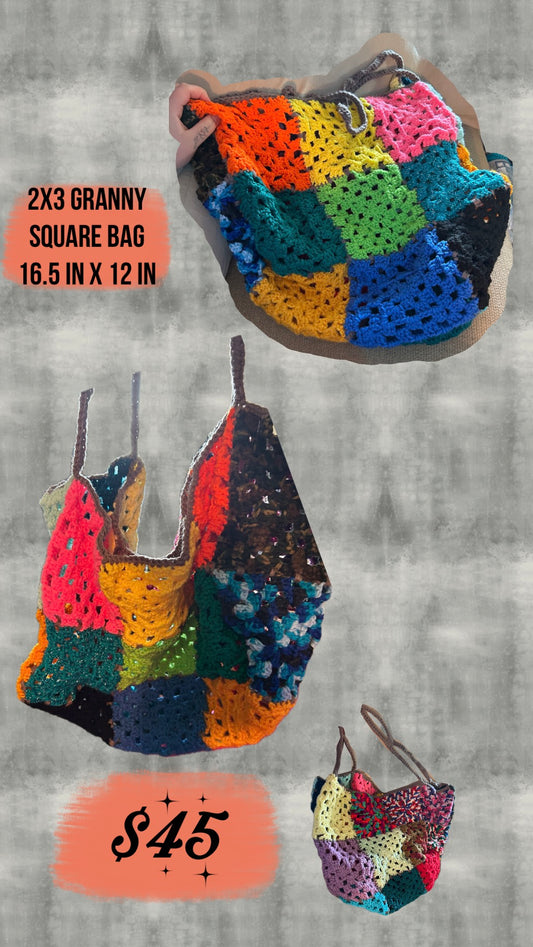 Crocheted Granny Square Bag