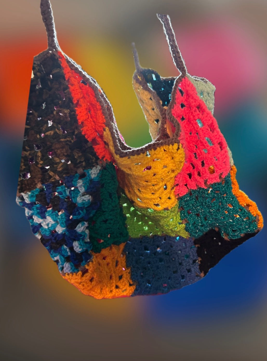 Crocheted Granny Square Bag