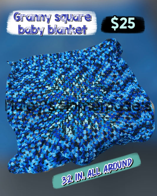 Crocheted Granny Square Baby Blanket