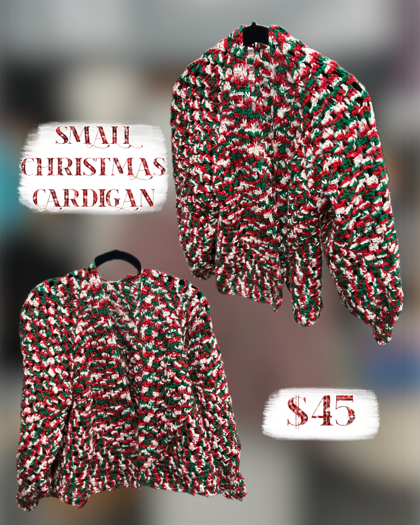 Crocheted Small Christmas Cardigan