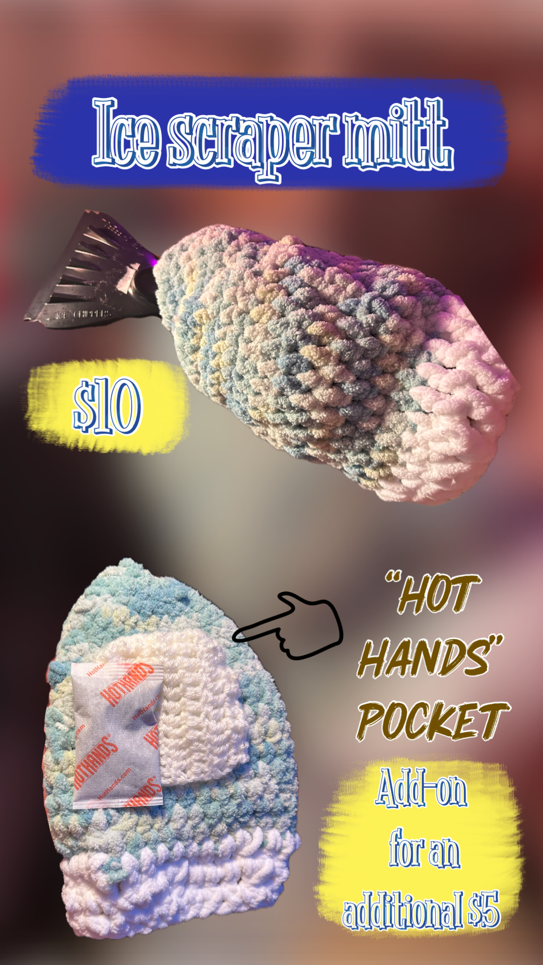 Crocheted Ice Scraper Mitt