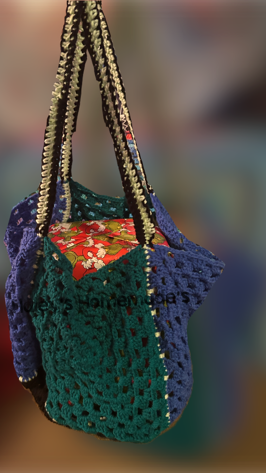 Crocheted 5 Granny Square Bag