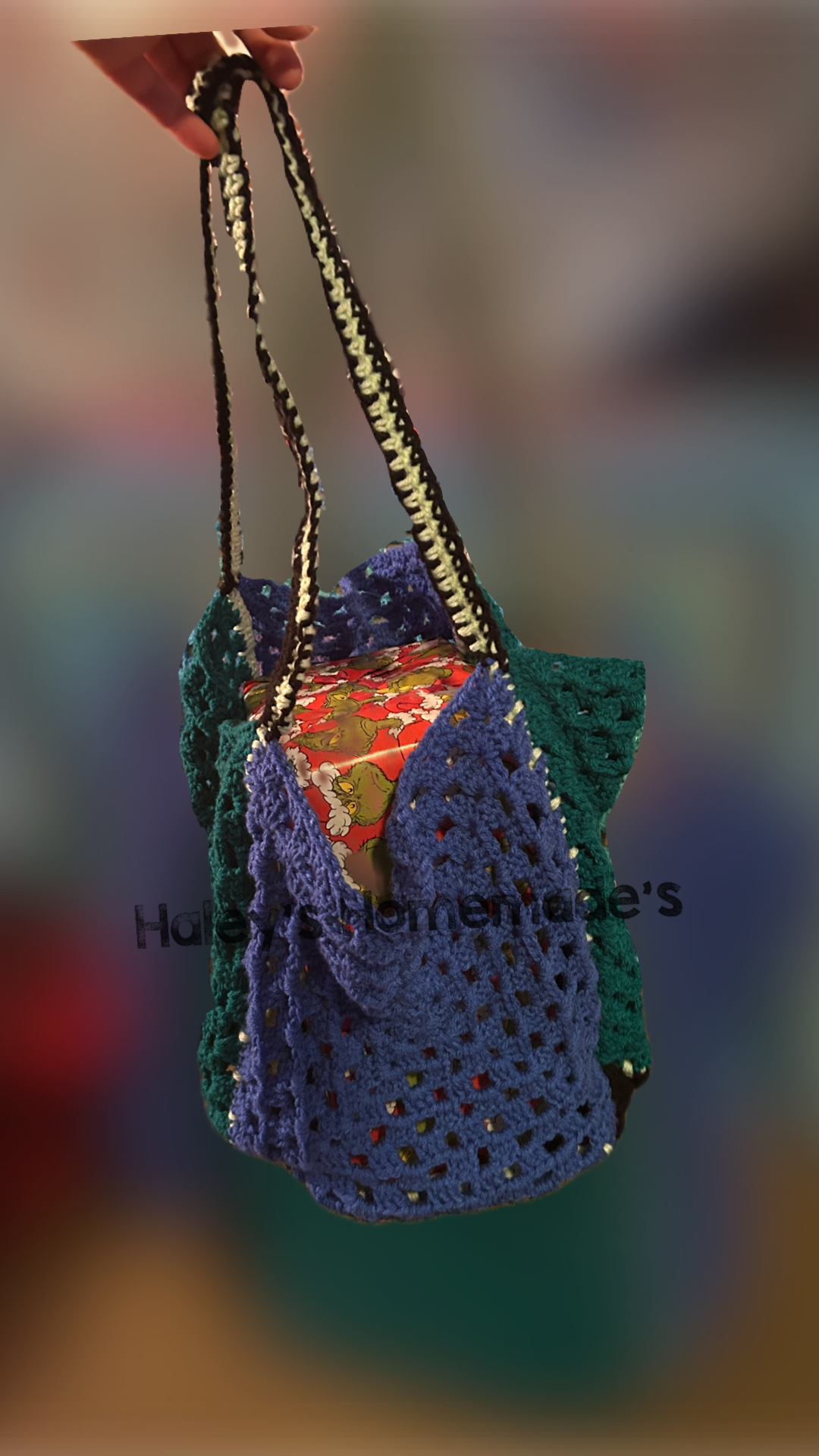 Crocheted 5 Granny Square Bag